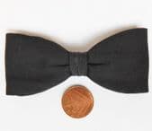 Vintage black pique clip on bow tie Tenax clip mens formal tuxedo dress wear